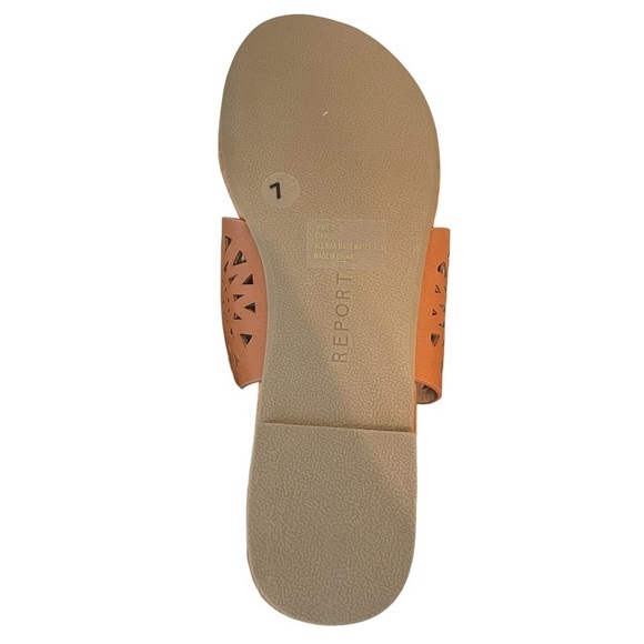 Report Footwear Ginni Lazer or Laser Cut Sandals Cognac Size 7 - Picture 7 of 8